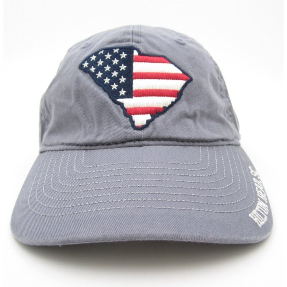 Men South Carolina Hilton Head SC American Flag Embroidered Adjustable Hat (C)